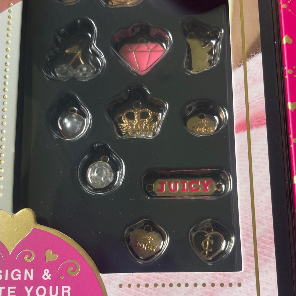 Juicy Couture Pink and Black Charm Bracelet Kit NWT - Picture 9 of 9